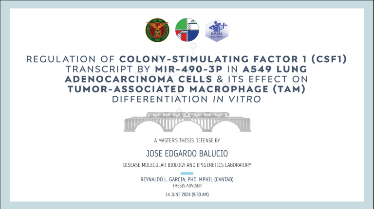 MS Thesis Defense: Jose Edgardo Balucio
