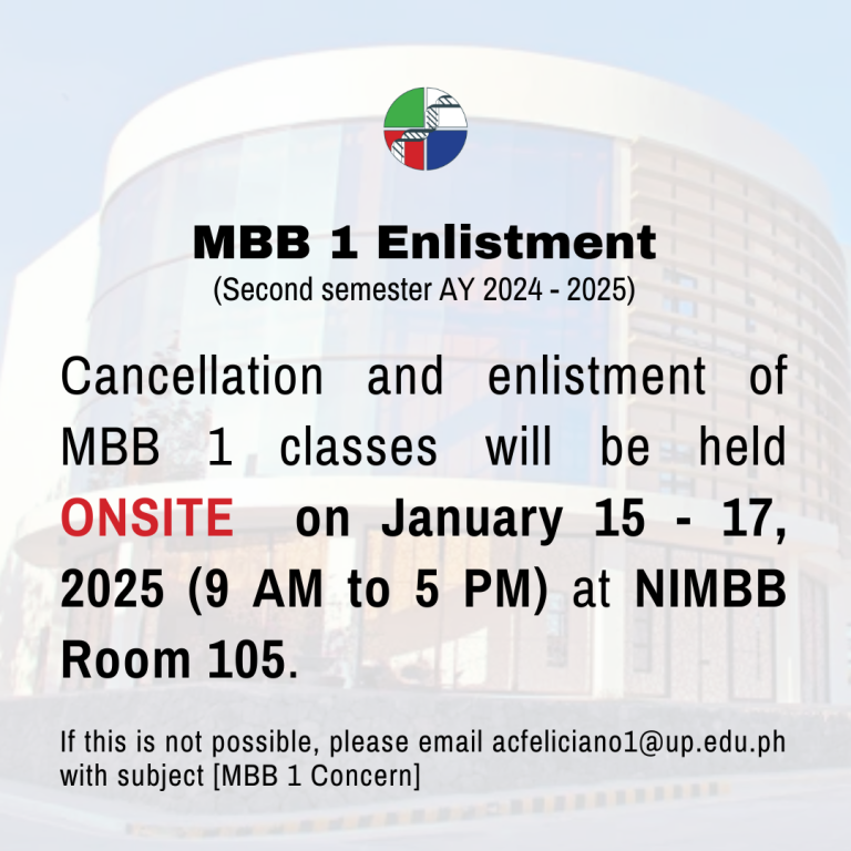 MBB 1 Enlistment and Cancellation (2nd Semester, AY 2024-2025)