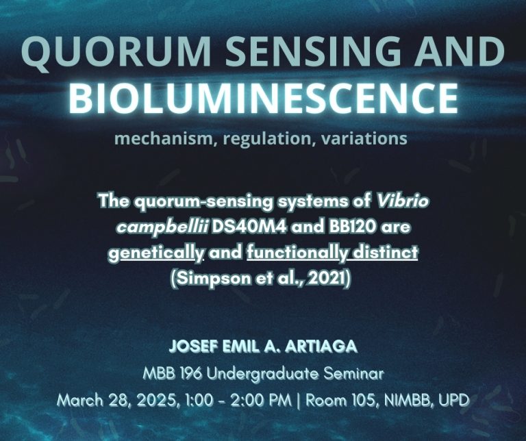 MBB 196 Undergraduate Seminar: Microbial Metalheads: Quorum Sensing and Bioluminescence – mechanism, regulation, variations