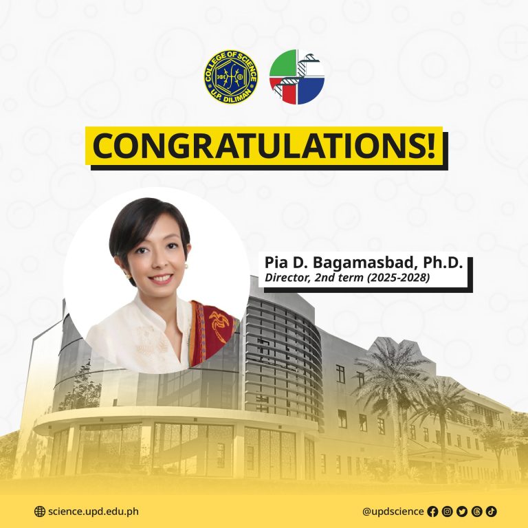 Congratulations, Dr. Pia D. Bagamasbad: NIMBB Director for term of 24 February 2025 to 23 February 2028