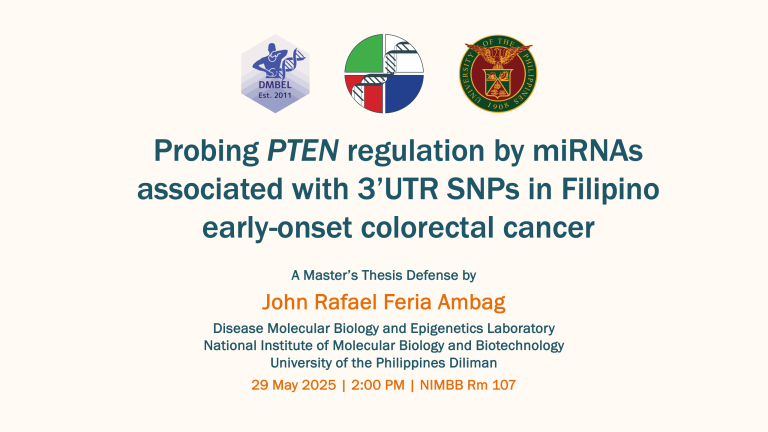 MS Thesis Defense: John Rafael Ambag