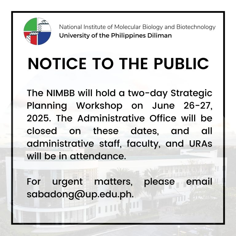 Announcement: NIMBB Strategic Planning Workshop 2025