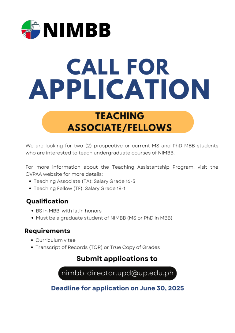 Call for Application: Teaching Associate/Fellow
